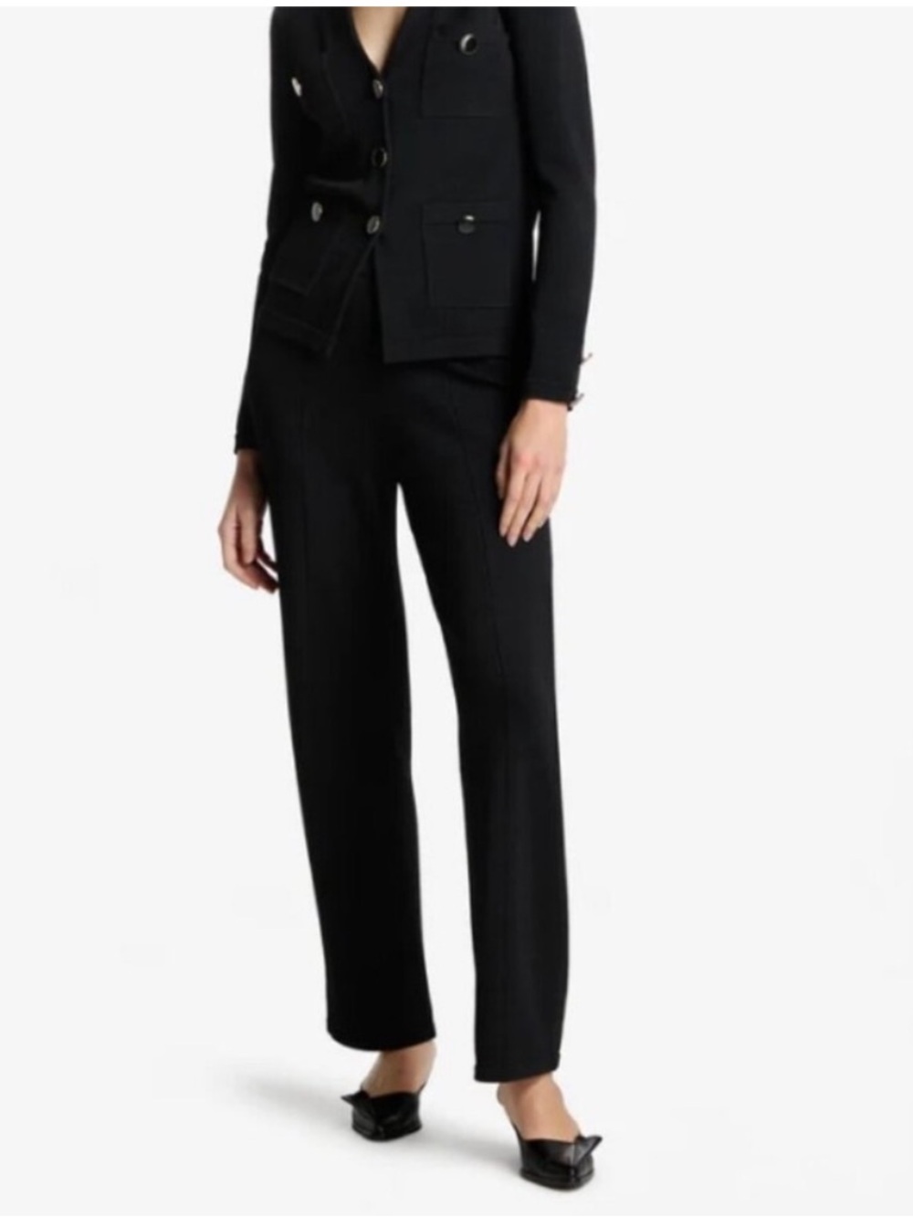 St John Collection Black High Rise Knit Pants Size 6